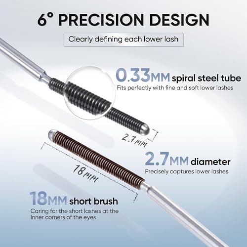 JUDYDOLL 3D Curling Eyelash Iron Mascara -Waterproof, Contains Fibers for Lengthening, Ultra Fine Tip to Apply without Clump, Smudge-Proof, Iron Wand Tubing Mascara(6°Precision Design#01Black, 0.07oz) thumbnail 5