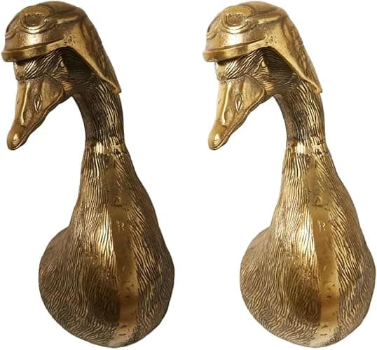Coyoohouse 3D Head Wall Mount Samll Ornament, Animal Heads for Wall Art Hanging Sculptures, Small Metal Wall Resin Art Wall Decor Ornament Waterproof Bronzed Resin Decorations for Home(Duck) - Duck thumbnail 5