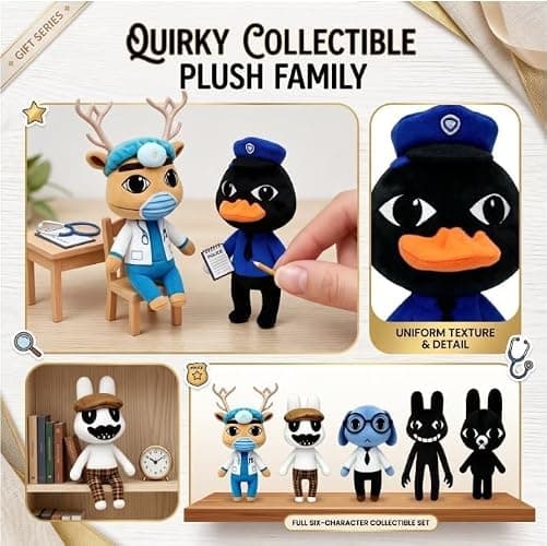 Animal Hospital Plush Bandage Patient Barney Dr. New Year Ornament for Home Store Gift Decor Suitable as a Gift for Fans of Horror Games thumbnail 4