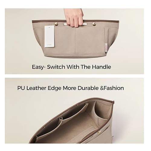 ZTUJO Purse Organizer Insert For Le Pliage, Compatible with Longchamp Le Pliage Shoulder Bag S/L, Top Handle S/M，Energy S/L, Xtra S, Longchamp Organizer Insert (Beige, Small) thumbnail 6