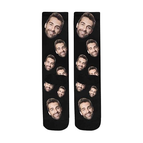 Custom Socks with Faces Change Men Face Size Personalized Printed Photo Crew Socks thumbnail 5