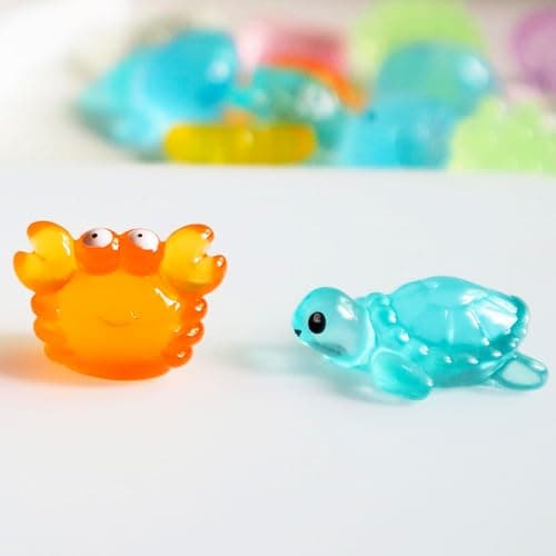 DJDIRY 27 Pieces Mini Resin Ocean Animals, Growing Marine Life Set with Starfish, Turtles, Corals for DIY Fish Tank Decorations thumbnail 6
