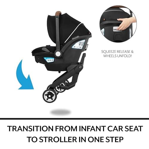 Evenflo Gold Shyft DualRide with Carryall Storage Infant Car Seat and Stroller Combo (Opal Pink) thumbnail 2