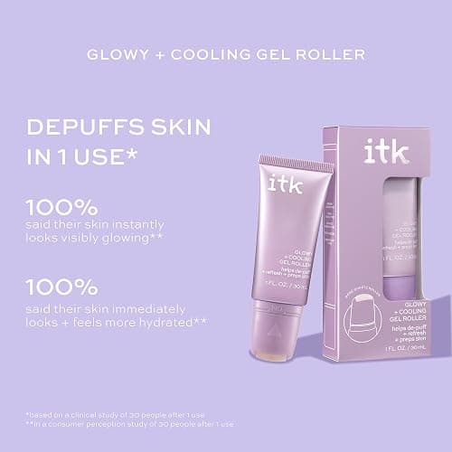 ITK Hydrating Glow Roller Face Serum with Niacinamide and Peptides, Preps Skin for Makeup and Depuffs for Dewy Skin thumbnail 2