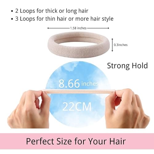 LuSeren 120PCS Soft Hair Ties for Women – No Damage Ouchless Nylon Hair Accessories, Seamless Fabric Ponytail Holders for Daily Use (Natural Colors) thumbnail 2