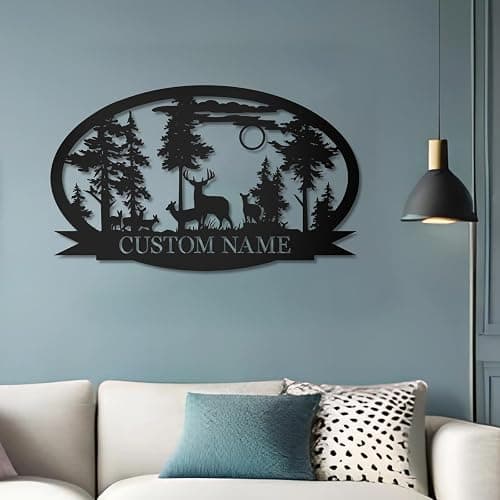 Personalized Deer Metal Cabin Sign | Custom Metal Sign | Personalized Camping Signs | Deer Hunter Gift | Custom Signs Outdoor Metal | Custom Family Name Sign | Cabin Decor | Porch Sign thumbnail 6