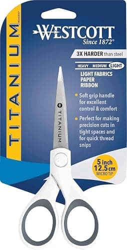 Westcott 5" Micro-Tip Fabric Scissors with Titanium-Bonded Blades - Ideal for Crafting, Sewing, and More thumbnail 6