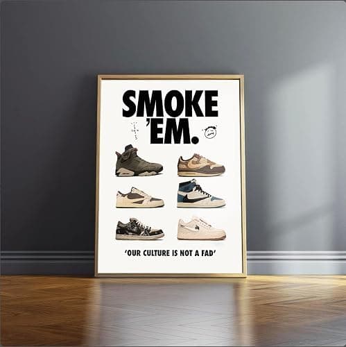 CREAARO Hypebeast Sneaker Poster Unframed - Room Decor Shoes for Boys Guys Men - AJ - Wall Art Décor Aesthetic Cool Shoes Painting 12x16 inch thumbnail 4