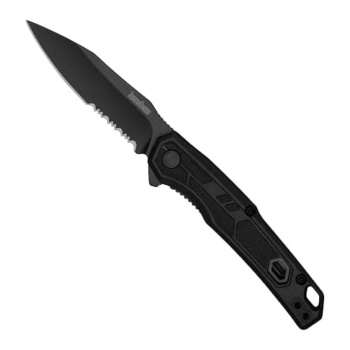 Kershaw Appa Folding Serrated Tactical Pocket Knife, Assisted Opening, 2.75 inch Serrated Black Blade and Handle, Small, Lightweight Every Day Carry thumbnail 2