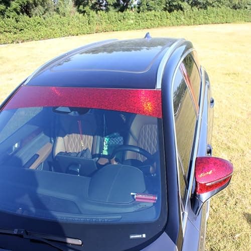 FSOTE Vinyl Matte Black Carbon Fiber Sticker wrap Carbon Fiber Tape Car wrap Exterior Vinyl Sticker Sheet (Red Broken Shale, 1FT*5FT) thumbnail 9