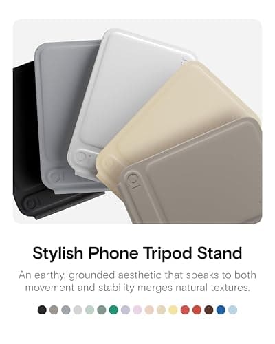 MOFT Phone Tripod Stand Selfie Stick for iPhone, Multi-Angles iPhone Stand, Lightweight & Portable Phone Holder, Strong Magnets, MOVAS Vegan Leather, Earthen Beige (Without Card Slot) thumbnail 7