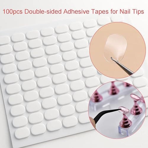 Nail Art Tools Set – 15pcs Pink Nail Art Brushes, 5pcs Dual-Ended Dotting Pens, 10 Nail Stands with 2 Bases, Nail Art Palette, Double-Sided Tape & Adhesive Tabs for DIY Nail Design thumbnail 6
