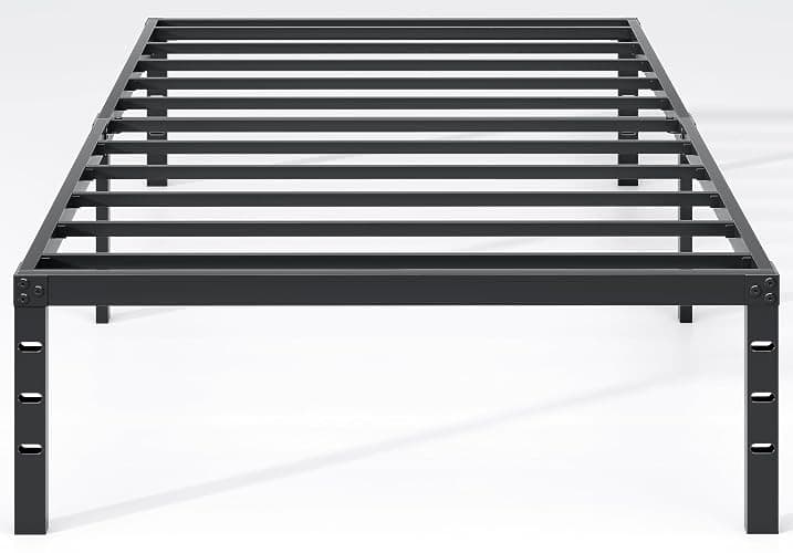 NEW JETO Metal Bed Frame,Twin Size Bed Frame with Storage Space,Heavy Duty Sturdy Mattress Foundation,Easy Assembly,No Box Spring Needed, Black,14 Inch,Twin - Image 1