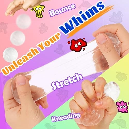 WATERELF Putty for Kids, Fidget Stress Relief Play Putty for Boys Girls Adults, Non-Sticky Therapy Toys - 3.11 Inch 3.2 Oz - CP001-Crystal thumbnail 4
