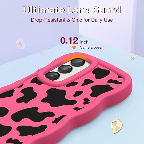 CASBST Compatible with Galaxy A15 5G Phone Case for Women Girls, Curly Wavy Frame with Cute Pattern, Aesthetic Slim Soft Silicone TPU Bumper Shockproof Phone Case for Samsung A15 - Cow Spot thumbnail 3