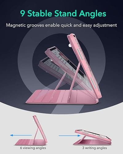 ESR for iPad Pro 13 Inch Case (M5/M4) 2025/2024, Rotating Case with Removable Magnetic Cover, Adjustable Portrait/Landscape Stand, 9 Standing Angles, Shift Series, Pink thumbnail 7