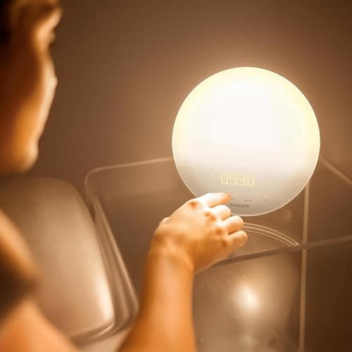 Philips SmartSleep Wake-up Light – Nachttischlampe & Wecker, Farbige Sonnenaufgangssimulation, 20 Helligkeitseinstellungen, 6 natürliche Wecktöne, Mitternacht-Lichtfunktion, Modell HF3521/01 thumbnail 6