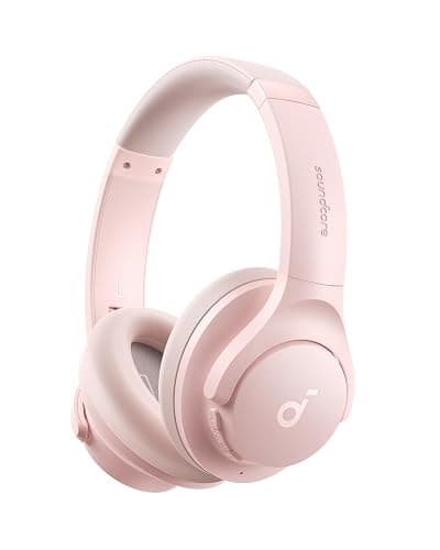 Soundcore by Anker Q20i Hybrid Active Noise Cancelling Headphones, Pink | Over-Ear, Bluetooth, 40H ANC Playtime, Hi-Res Audio, Big Bass, Transparency Mode, Customize via App, Travel, Home, Office - Image 1