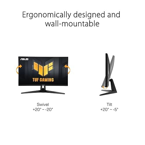 ASUS TUF Gaming 27” 1440P HDR Monitor (VG27AQ3A) – QHD (2560 x 1440), 180Hz, 1ms, Fast IPS, 130% sRGB, Extreme Low Motion Blur Sync, Speakers, Freesync Premium, G-SYNC Compatible, HDMI, DisplayPort thumbnail 5