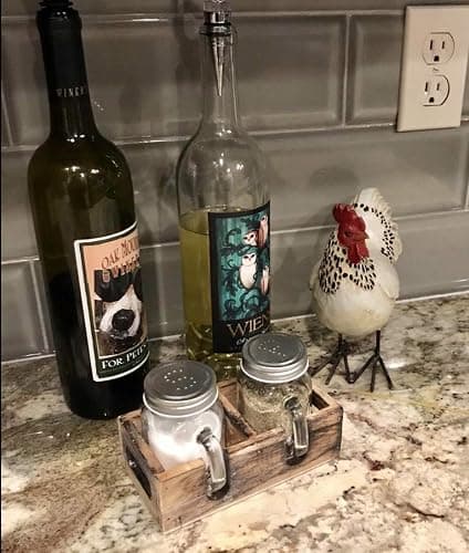 Mason Jar Salt and Pepper Shakers - Glass Shaker Set with Wood Holder Caddy, Easy to Clean & Refill for Farmhouse Kitchen Table, Home and Gifts thumbnail 9