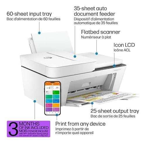 HP DeskJet 4255e Wireless All-in-One Colour Inkjet Printer, Scanner, Copier, Best for Home, 3 Months of Ink Included (588S6A) thumbnail 4