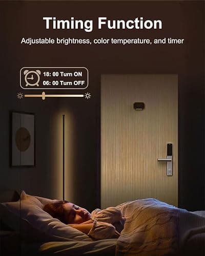 Keepsmile Smart RGB LED Corner Floor Lamp,172 LEDs Bright Standing Lamps for Living Room with APP and Remote,Modern Floor Lamp with Music Sync and 16 Million Colors, Ambient Lighting for Bedroom - Black thumbnail 5