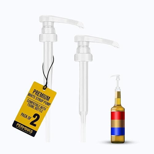 Syrup Pumps Compatible with Torani and Davinci Bottles (25.4 oz-750ml (Set of 2, White) - Image 1