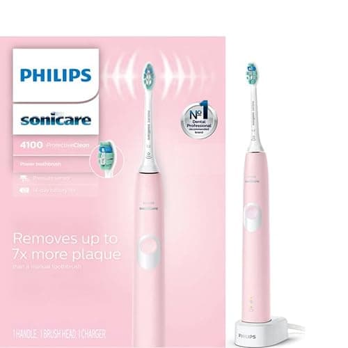 Philips Sonicare ProtectiveClean 4100 Electric Rechargeable Toothbrush, Plaque Control, Pastel Pink, Phi0304, 1.0 Count - Image 1