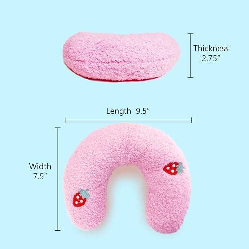 Whimsicalfox Cat Pillow for Indoor Cats, Ultra Soft Fluffy Cat Calming Pillow, Half Donut Cuddler with Cute Embroidery Pattern Providing Support of Pet Neck, Machine Washable thumbnail 2