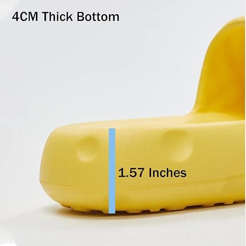 Jfxgjuv Cheese Sliders Cheese Slides Cheese Slippers for Women Men Pillow Sandals Cloud Slides Non Slip Quick Dry Shower Shoes - 10.5-11.5 Women/8.5-9.5 Men - Yellow thumbnail 2