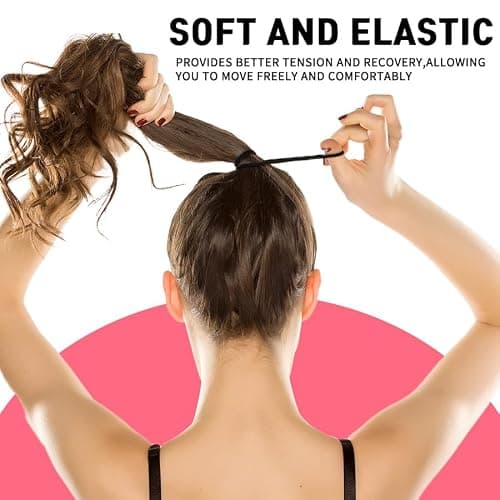 GOSICUKA 120 Pieces Black Hair Ties for Thick and Curly Hair Ponytail Holders Hair Elastic Band for Women or Men(4mm) thumbnail 6