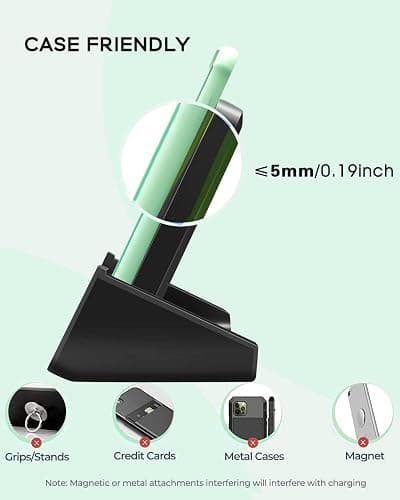 Wireless Charger YUWISS Wireless Charging Stand Cordless Charger 10/7.5/5W Compatible with iPhone 14 13 12/12 /11Pro Max/XR/XS Max/XS/X/8/8Plus Galaxy S22/S21/S9/S9+/S8/S8+ Note thumbnail 5
