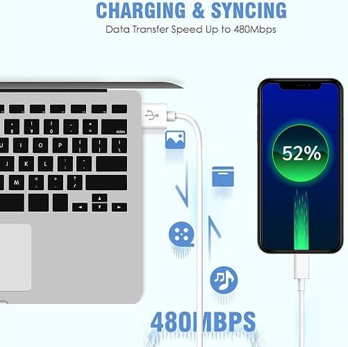 iPhone Charger,2Pack 6FT USB Wall Charger Fast Charging USB Cable Charging Cube Travel Plug Block with 6Foot Fast Cuble Lightning Cable Cord for iPhone 14 13 12 11 Pro Max XS XR X 8 7 SE2022 iPad thumbnail 3