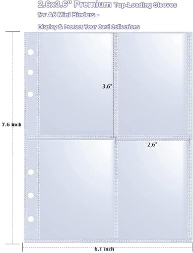 40 Pack - 320 Pockets A5 Binder Sleeves (2.6"x3.6") - Double-Sided 4 Pocket Kpop Photocard Protector Pages - Ultra-Clear Trading Card Sleeves for Game Cards, Collectibles, & Trading Cards thumbnail 2