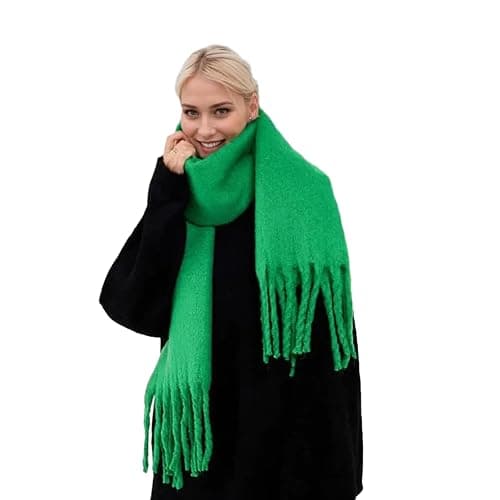 Wendyfull Winter Scarf for Women Big Chunky Scarf Solid Warm Soft Oversized Thick Blanket Scarves Shawl Cashmere Feel - Image 1