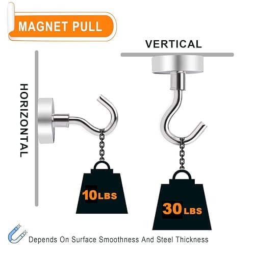 MIKEDE Magnetic Hooks 15Pack 28lbs+ Magnet Hook 2025 Cruise Cabin Ship Essentials Heavy Duty Strong Magnets Refrigerator Fridge Hanging for Classroom Beach Vacation Kitchen Grills Home ﻿ thumbnail 2