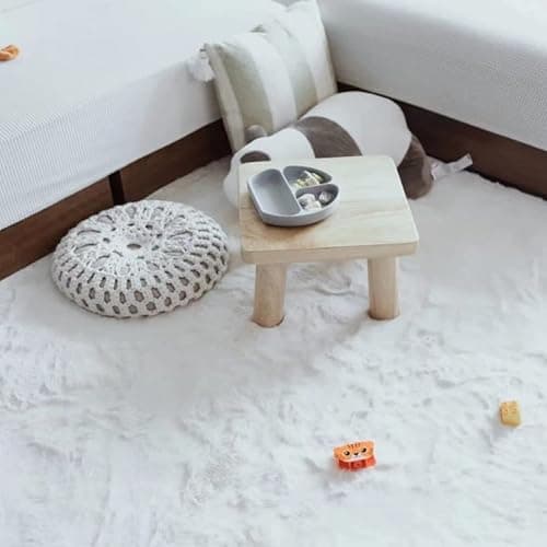 Ghouse Soft Faux Sheepskin Fur Rug 2x4 White Fluffy Bedside Rugs Plush Rug Shag Nursery Carpet Area Rugs for Living Room Bedroom Playing Room Decor thumbnail 4