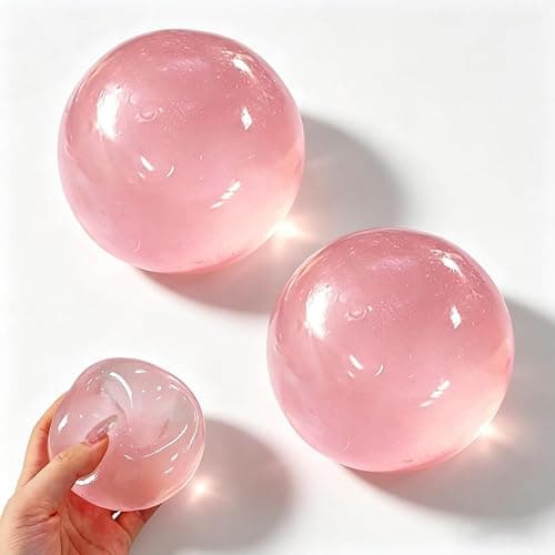 2 Pack Coconut Oil Stress Ball - 2026 New Coconut Oil Squishy, Handmade & Malleable & Clear & Non-Sticky Slow Coconut Oil Squishy Toy for Relaxation and Hand Exercise (Pink) - Image 1