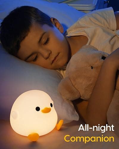 Amaredom DoDo Ente Nachtlicht, Niedliche Entenlampe, Silikon Dimmbar Kinderzimmer Nachtlicht, Wiederaufladbare LED Nachttischlampe mit 20 Minuten Timer, Baby Mädchen Frauen Schlafzimmer Wohnzimmer - Dodo Ente thumbnail 8