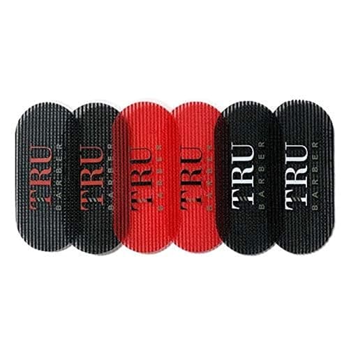 TRU BARBER HAIR GRIPPERS ® 3 COLORS BUNDLE PACK 6 PCS for Men and Women - Salon and Barber, Hair Clips for Styling, Hair holder Grips (Black/Red/Black) - Image 1
