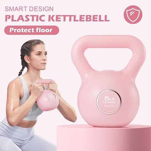KHTO Kettlebells Fitness Exercise-Pink Strength Training Kettlebell Sets,Dumbbell Weights for Home Gym Equipment thumbnail 7