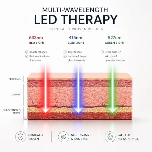 Aphrona® | FDA cleared Moonlight LED Facial Mask Skin Care Mask, Women mom wife lady gift, LED Light Therapy Red Blue light for Acne Removal Wrinkle Reduction thumbnail 2