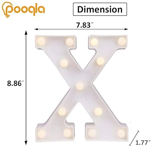 Pooqla LED Marquee Letter Lights Sign, Light Up Alphabet Letter for Home Party Wedding Decoration X thumbnail 2