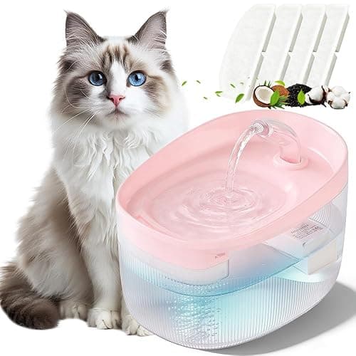 Cat Water Fountain, 74oz/2.2L, Automatic Pet Water Fountain Dual Flow Modes | Pet Water Fountain for Cats Inside, Cat Water Bowl Dispenser for Cats, Dogs, & Small Animals, with 4 Replacement Filters - Image 1