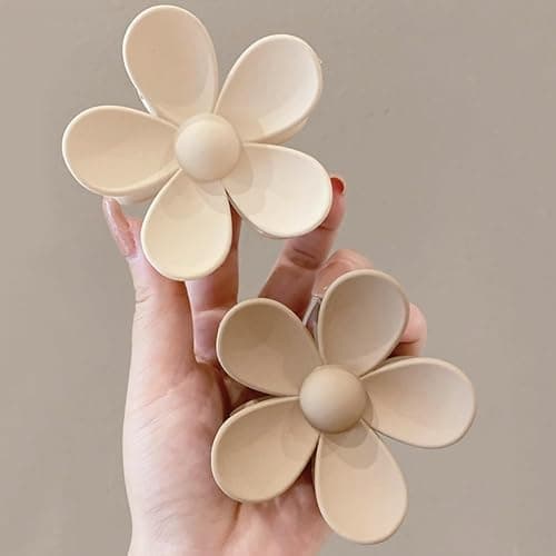 Flower Hair Clips 8PCS, Large Claw Clips for Women Girls Thick Thin Hair, Strong Hold Nonslip Big Dasiy Jaw Clamps Matte Hair Accessories 8 Colors thumbnail 2