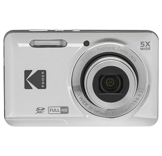 KODAK PIXPRO FZ55-SL 16MP Digital Camera 5X Optical Zoom 28mm Wide Angle 1080P Full HD Video 2.7" LCD Vlogging Camera. Bundle with SD Card and Slinger Camera Bag (Silver) thumbnail 4