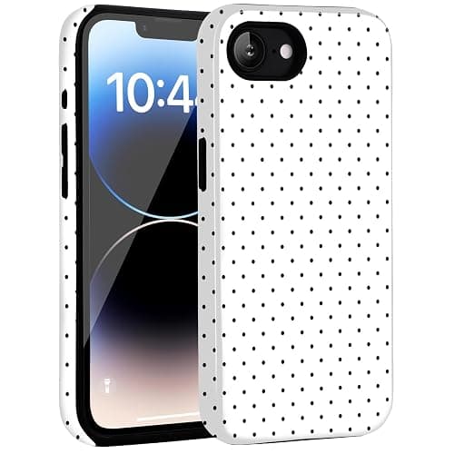 Amzfield Compatible with iPhone 16e/17e Case Cute Polka Dot Aesthetic for Women Girls Simple Chic Girly Dual Layer Hybrid Protection Elegant Case for iPhone 16e for iPhone 17e-White thumbnail 7