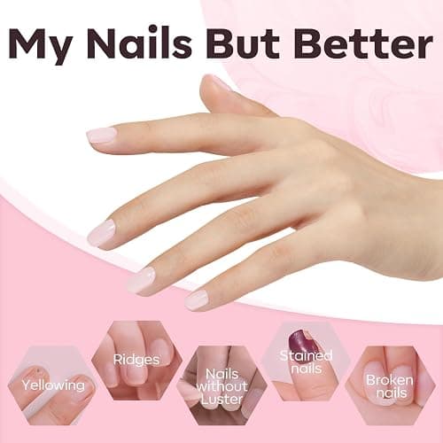 modelones Gel Polish Builder Nail Set, Builder Base Colors Jelly Nude Pink Hard Strengthener Rubber Gel Polish 8-in-One Extension LED Nail Lamp Cured 6 Colors thumbnail 3