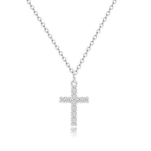 Tewiky Cross Necklace for Women-Dainty Simple 14k Gold Plated/sterling silver Plated Cross Pendant Cute Necklaces Jewelry for Women - Image 1