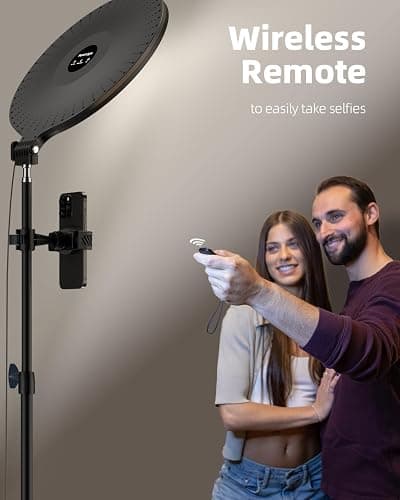 Weilisi 10.5" Ring Light with 69" Tripod Stand and Phone Holder Kit, Full-Screen Zoom Lighting for Video Recording, Makeup, Live Stream, Dimmable LED Selfie Ring Light Tripod for iPhone with Remote thumbnail 7